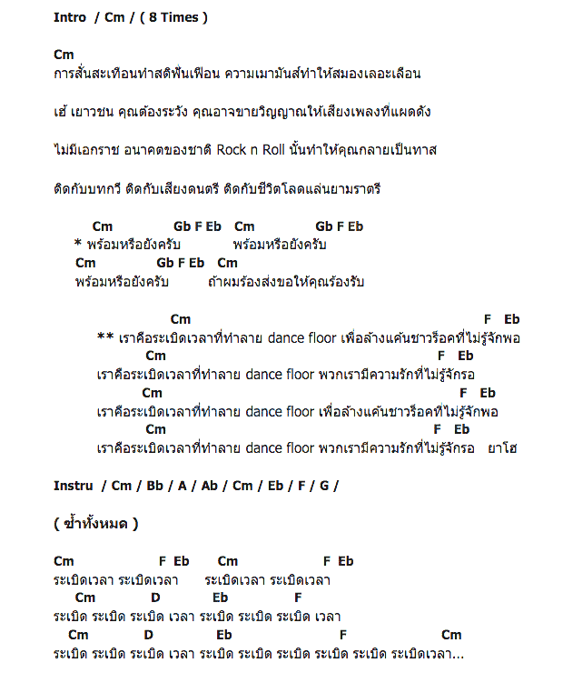คอร์ดเพลง เนื้อเพลง ระเบิดเวลา, คอร์ดเพลง ระเบิดเวลา ของ อพาร์ตเมนต์คุณป้า, คอร์ดเพลงของ อพาร์ตเมนต์คุณป้า, เนื้อร้อง ระเบิดเวลา อพาร์ตเมนต์คุณป้า, ระเบิดเวลา คอร์ดง่าย ๆ, คอร์ด ระเบิดเวลา ต้นฉบับ