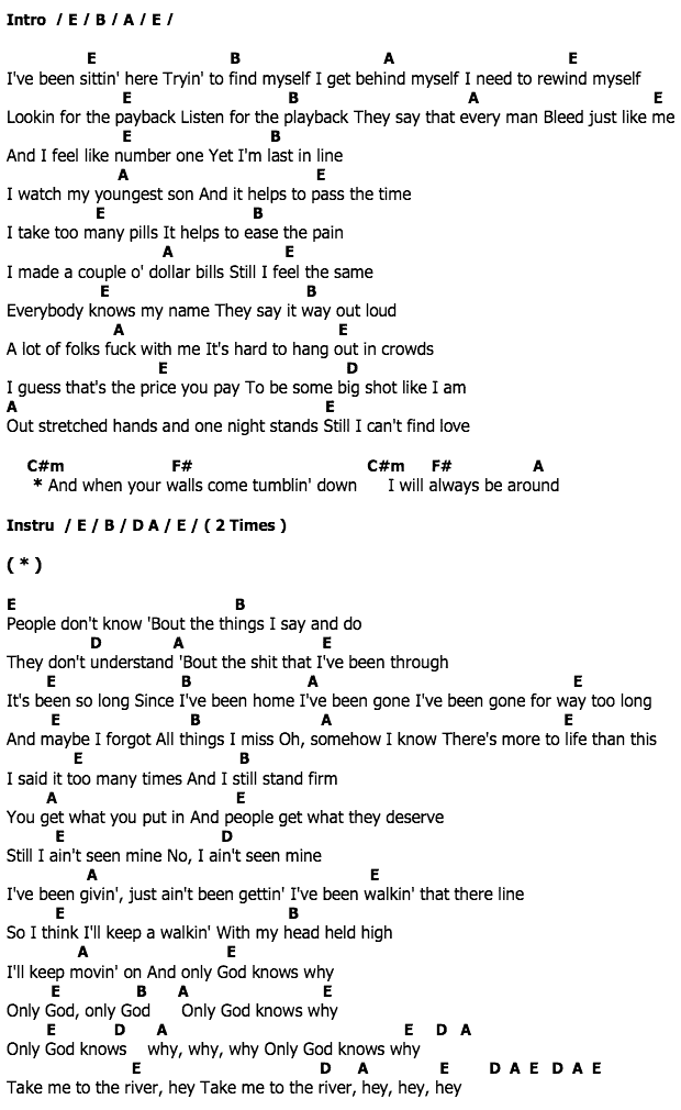 คอร์ดเพลง เนื้อเพลง Only God Knows Why, คอร์ดเพลง Only God Knows Why ของ Kid Rock, คอร์ดเพลงของ Kid Rock, เนื้อร้อง Only God Knows Why Kid Rock, Only God Knows Why คอร์ดง่าย ๆ, คอร์ด Only God Knows Why ต้นฉบับ