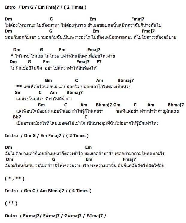 คอร์ดเพลง เนื้อเพลง เพื่อนใจน้อย, คอร์ดเพลง เพื่อนใจน้อย ของ Waii, คอร์ดเพลงของ Waii, เนื้อร้อง เพื่อนใจน้อย Waii, เพื่อนใจน้อย คอร์ดง่าย ๆ, คอร์ด เพื่อนใจน้อย ต้นฉบับ