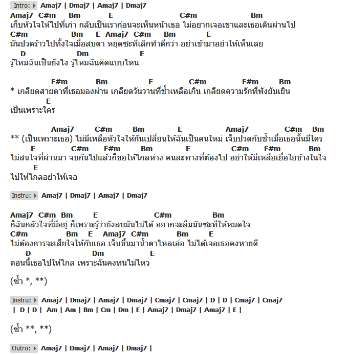 คอร์ดเพลง เนื้อเพลง เพราะใคร, คอร์ดเพลง เพราะใคร ของ Tattoo Colour, คอร์ดเพลงของ Tattoo Colour, เนื้อร้อง เพราะใคร Tattoo Colour, เพราะใคร คอร์ดง่าย ๆ, คอร์ด เพราะใคร ต้นฉบับ
