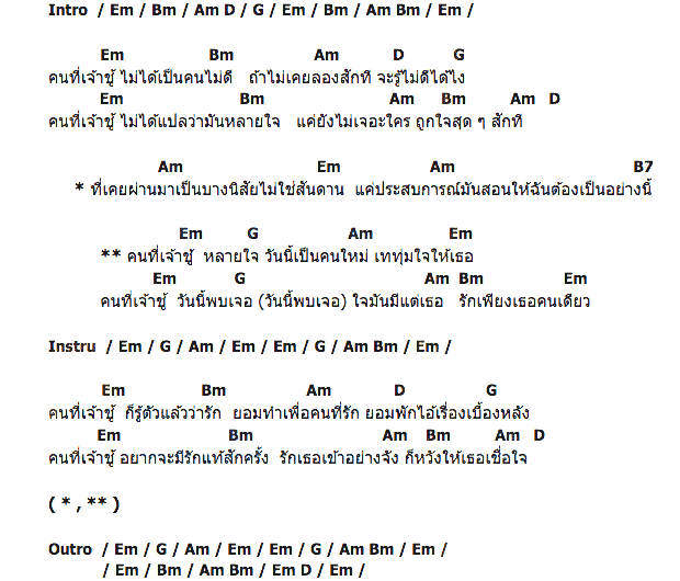 คอร์ดเพลง เนื้อเพลง เจ้าชู้ก็รู้ตัว, คอร์ดเพลง เจ้าชู้ก็รู้ตัว ของ เวสป้า อาร์สยาม, คอร์ดเพลงของ เวสป้า อาร์สยาม, เนื้อร้อง เจ้าชู้ก็รู้ตัว เวสป้า อาร์สยาม, เจ้าชู้ก็รู้ตัว คอร์ดง่าย ๆ, คอร์ด เจ้าชู้ก็รู้ตัว ต้นฉบับ