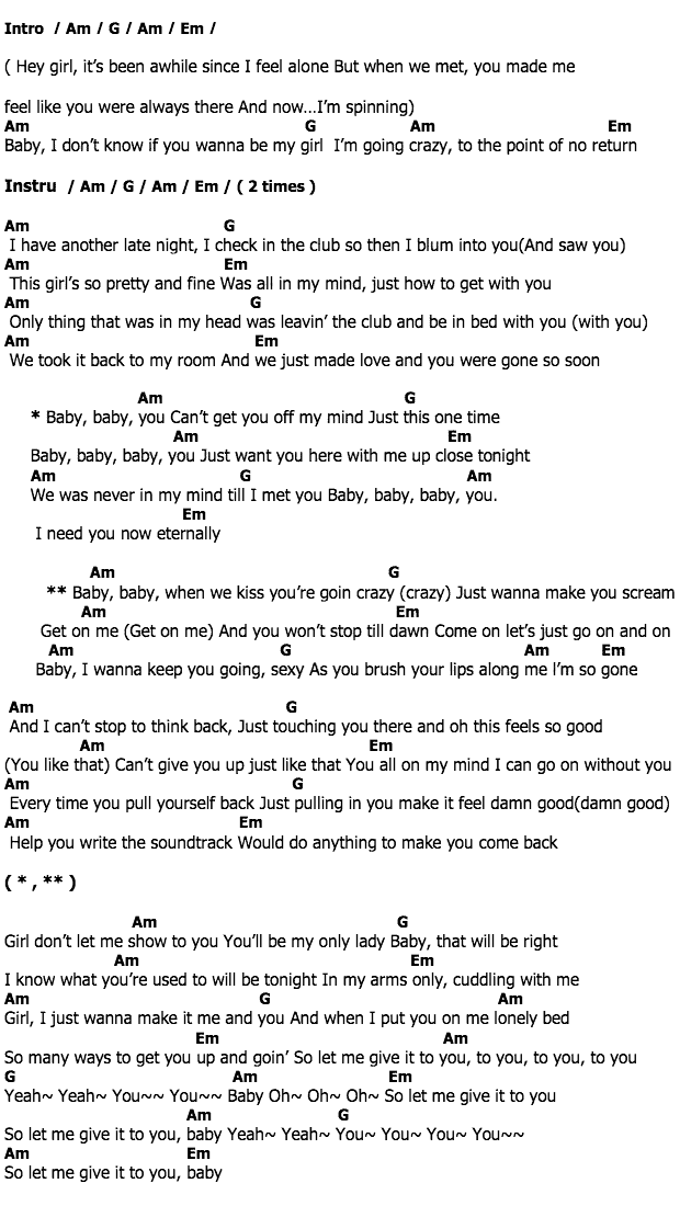 คอร์ดเพลง เนื้อเพลง Let Me Give To You, คอร์ดเพลง Let Me Give To You ของ Bankk Clash, คอร์ดเพลงของ Bankk Clash, เนื้อร้อง Let Me Give To You Bankk Clash, Let Me Give To You คอร์ดง่าย ๆ, คอร์ด Let Me Give To You ต้นฉบับ