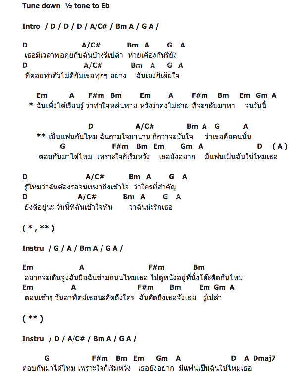 คอร์ดเพลง เนื้อเพลง เป็นแฟนกันไหม, คอร์ดเพลง เป็นแฟนกันไหม ของ Four Mod, คอร์ดเพลงของ Four Mod, เนื้อร้อง เป็นแฟนกันไหม Four Mod, เป็นแฟนกันไหม คอร์ดง่าย ๆ, คอร์ด เป็นแฟนกันไหม ต้นฉบับ