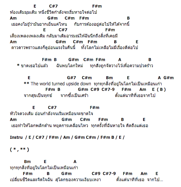 คอร์ดเพลง เนื้อเพลง Upside down, คอร์ดเพลง Upside down ของ Portrait, คอร์ดเพลงของ Portrait, เนื้อร้อง Upside down Portrait, Upside down คอร์ดง่าย ๆ, คอร์ด Upside down ต้นฉบับ