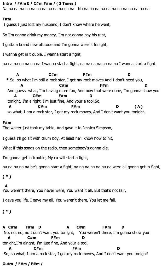 คอร์ดเพลง เนื้อเพลง So What, คอร์ดเพลง So What ของ Pink, คอร์ดเพลงของ Pink, เนื้อร้อง So What Pink, So What คอร์ดง่าย ๆ, คอร์ด So What ต้นฉบับ