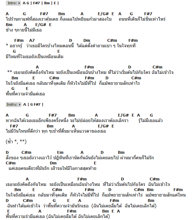คอร์ดเพลง เนื้อเพลง พื้นที่ความจำ, คอร์ดเพลง พื้นที่ความจำ ของ พูม ภูมิสิทธิ์, คอร์ดเพลงของ พูม ภูมิสิทธิ์, เนื้อร้อง พื้นที่ความจำ พูม ภูมิสิทธิ์, พื้นที่ความจำ คอร์ดง่าย ๆ, คอร์ด พื้นที่ความจำ ต้นฉบับ