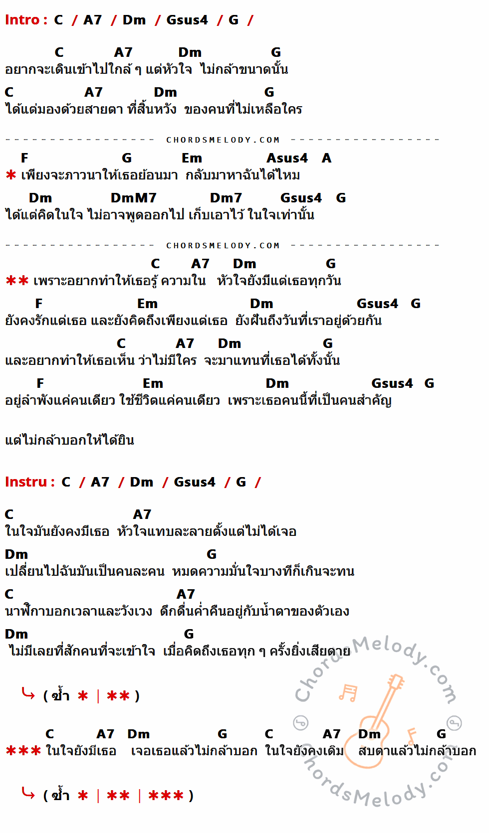 เนื้อเพลง ไม่เข้ากับหน้า ของ Goh-M Buddhabless ที่มีคอร์ด ในกลุ่มคีย์ C,A7,Dm,Gsus4,G,F,Em,Asus4,A,DmM7,Dm7 ประกอบ