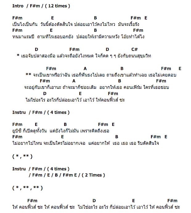 คอร์ดเพลง เนื้อเพลง คอนฟิวส์, คอร์ดเพลง คอนฟิวส์ ของ เสก Loso, คอร์ดเพลงของ เสก Loso, เนื้อร้อง คอนฟิวส์ เสก Loso, คอนฟิวส์ คอร์ดง่าย ๆ, คอร์ด คอนฟิวส์ ต้นฉบับ