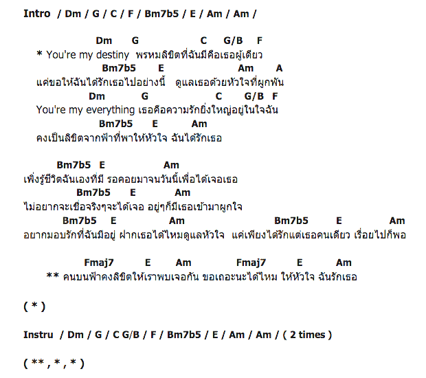 คอร์ดเพลง เนื้อเพลง Destiny, คอร์ดเพลง Destiny ของ คิว วง Flure สุวีระ บุญรอด, คอร์ดเพลงของ คิว วง Flure สุวีระ บุญรอด, เนื้อร้อง Destiny คิว วง Flure สุวีระ บุญรอด, Destiny คอร์ดง่าย ๆ, คอร์ด Destiny ต้นฉบับ