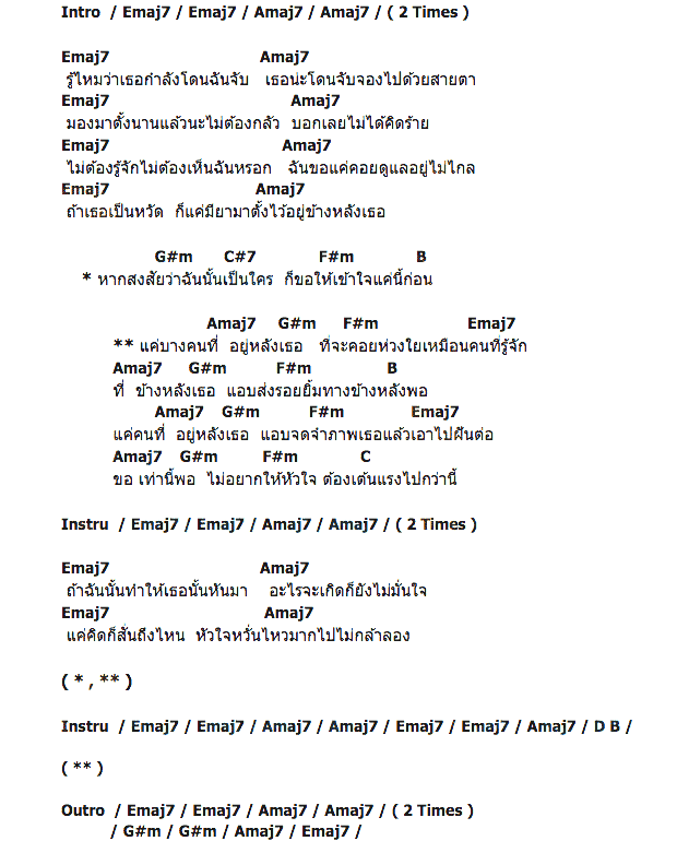 คอร์ดเพลง เนื้อเพลง คนที่อยู่ข้างหลังเธอ, คอร์ดเพลง คนที่อยู่ข้างหลังเธอ ของ Mr.Lazy Feat.มาเรียม B5, คอร์ดเพลงของ Mr.Lazy Feat.มาเรียม B5, เนื้อร้อง คนที่อยู่ข้างหลังเธอ Mr.Lazy Feat.มาเรียม B5, คนที่อยู่ข้างหลังเธอ คอร์ดง่าย ๆ, คอร์ด คนที่อยู่ข้างหลังเธอ ต้นฉบับ