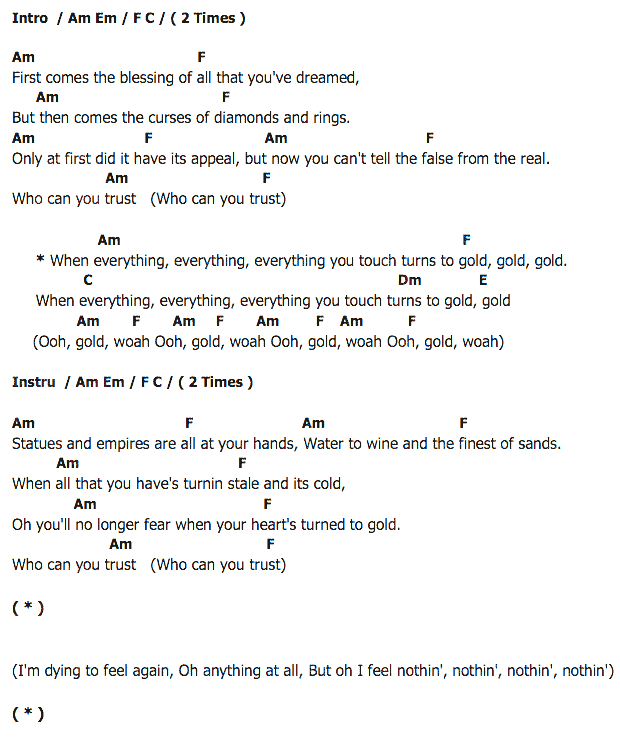 คอร์ดเพลง เนื้อเพลง Gold, คอร์ดเพลง Gold ของ Imagine Dragons, คอร์ดเพลงของ Imagine Dragons, เนื้อร้อง Gold Imagine Dragons, Gold คอร์ดง่าย ๆ, คอร์ด Gold ต้นฉบับ