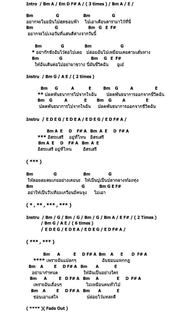 คอร์ดเพลง เนื้อเพลง อิสระเสรี, คอร์ดเพลง อิสระเสรี ของ Loso, คอร์ดเพลงของ Loso, เนื้อร้อง อิสระเสรี Loso, อิสระเสรี คอร์ดง่าย ๆ, คอร์ด อิสระเสรี ต้นฉบับ
