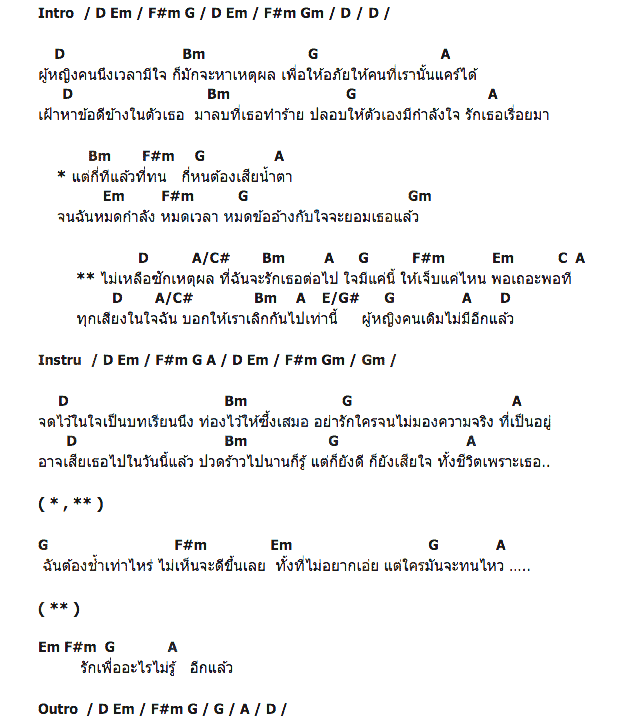 คอร์ดเพลง เนื้อเพลง ไม่เหลือเหตุผลจะรัก, คอร์ดเพลง ไม่เหลือเหตุผลจะรัก ของ แก้ม วิชญาณี The Star, คอร์ดเพลงของ แก้ม วิชญาณี The Star, เนื้อร้อง ไม่เหลือเหตุผลจะรัก แก้ม วิชญาณี The Star, ไม่เหลือเหตุผลจะรัก คอร์ดง่าย ๆ, คอร์ด ไม่เหลือเหตุผลจะรัก ต้นฉบับ