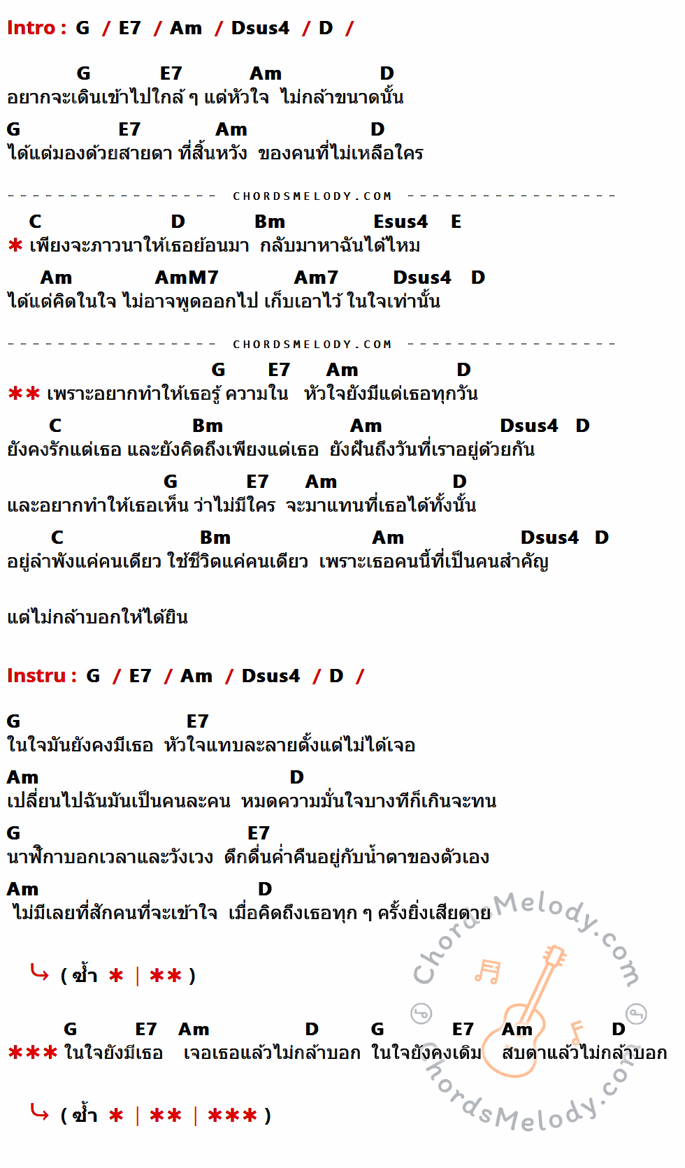 คอร์ดเพลง ไม่เข้ากับหน้า - Goh-M Buddhabless เนื้อร้อง มีคอร์ดกีต้าร์ ในกลุ่มคีย์ G,E7,Am,Dsus4,D,C,Bm,Esus4,E,AmM7,Am7 กำกับ
