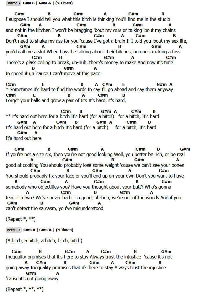 คอร์ดเพลง เนื้อเพลง Hard Out Here, คอร์ดเพลง Hard Out Here ของ Lily Allen, คอร์ดเพลงของ Lily Allen, เนื้อร้อง Hard Out Here Lily Allen, Hard Out Here คอร์ดง่าย ๆ, คอร์ด Hard Out Here ต้นฉบับ