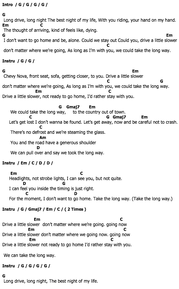 คอร์ดเพลง เนื้อเพลง Long drive, คอร์ดเพลง Long drive ของ Jason Mraz, คอร์ดเพลงของ Jason Mraz, เนื้อร้อง Long drive Jason Mraz, Long drive คอร์ดง่าย ๆ, คอร์ด Long drive ต้นฉบับ