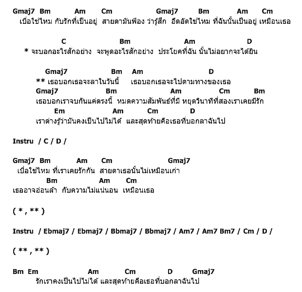 คอร์ดเพลง เนื้อเพลง เธอบอก, คอร์ดเพลง เธอบอก ของ ยิ้มกริ่ม, คอร์ดเพลงของ ยิ้มกริ่ม, เนื้อร้อง เธอบอก ยิ้มกริ่ม, เธอบอก คอร์ดง่าย ๆ, คอร์ด เธอบอก ต้นฉบับ
