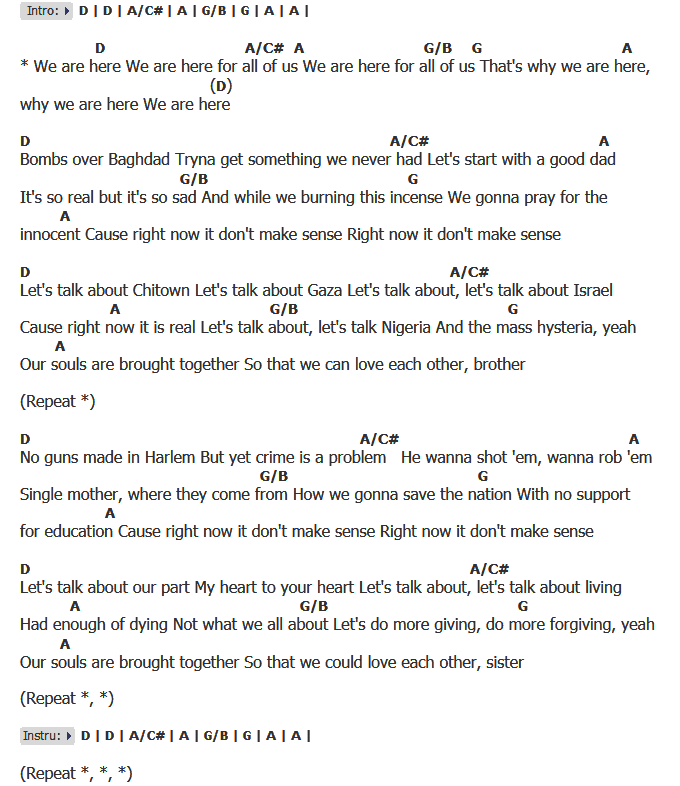 คอร์ดเพลง เนื้อเพลง We are here, คอร์ดเพลง We are here ของ Alicia Keys, คอร์ดเพลงของ Alicia Keys, เนื้อร้อง We are here Alicia Keys, We are here คอร์ดง่าย ๆ, คอร์ด We are here ต้นฉบับ