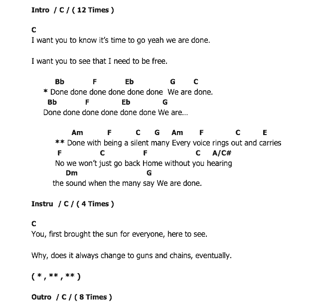 คอร์ดเพลง เนื้อเพลง We Are Done, คอร์ดเพลง We Are Done ของ The Madden Brothers, คอร์ดเพลงของ The Madden Brothers, เนื้อร้อง We Are Done The Madden Brothers, We Are Done คอร์ดง่าย ๆ, คอร์ด We Are Done ต้นฉบับ