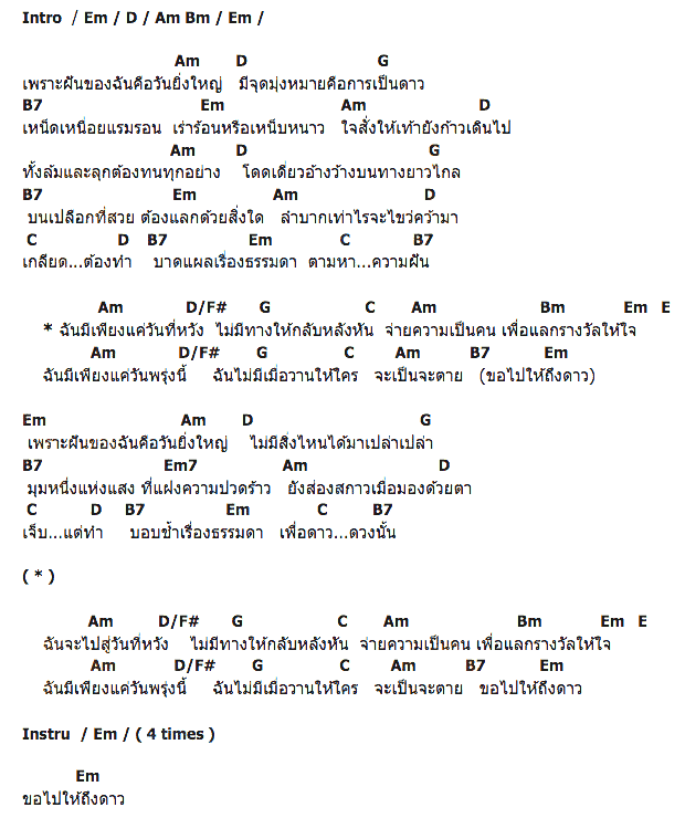 คอร์ดเพลง เนื้อเพลง ขอไปให้ถึงดาว, คอร์ดเพลง ขอไปให้ถึงดาว ของ ปาน ธนพร, คอร์ดเพลงของ ปาน ธนพร, เนื้อร้อง ขอไปให้ถึงดาว ปาน ธนพร, ขอไปให้ถึงดาว คอร์ดง่าย ๆ, คอร์ด ขอไปให้ถึงดาว ต้นฉบับ