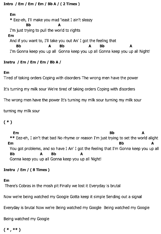 คอร์ดเพลง เนื้อเพลง Eez-Eh, คอร์ดเพลง Eez-Eh ของ Kasabian, คอร์ดเพลงของ Kasabian, เนื้อร้อง Eez-Eh Kasabian, Eez-Eh คอร์ดง่าย ๆ, คอร์ด Eez-Eh ต้นฉบับ