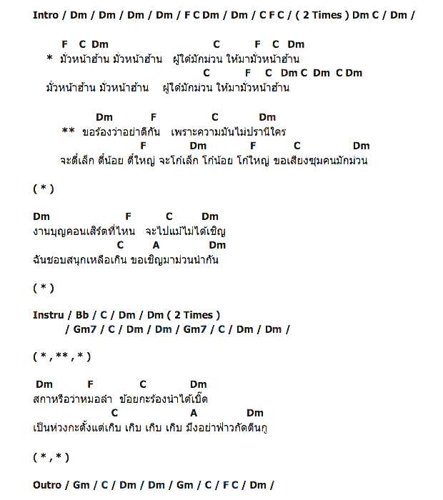 คอร์ดเพลง เนื้อเพลง มั่วหน้าฮ้าน, คอร์ดเพลง มั่วหน้าฮ้าน ของ ธันวา ราศีธนู, คอร์ดเพลงของ ธันวา ราศีธนู, เนื้อร้อง มั่วหน้าฮ้าน ธันวา ราศีธนู, มั่วหน้าฮ้าน คอร์ดง่าย ๆ, คอร์ด มั่วหน้าฮ้าน ต้นฉบับ