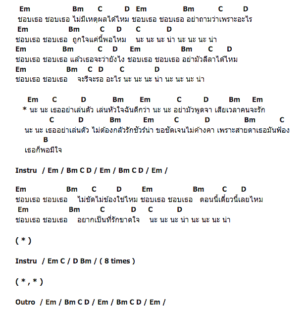 คอร์ดเพลง เนื้อเพลง นะ, คอร์ดเพลง นะ ของ Da Endorphine, คอร์ดเพลงของ Da Endorphine, เนื้อร้อง นะ Da Endorphine, นะ คอร์ดง่าย ๆ, คอร์ด นะ ต้นฉบับ