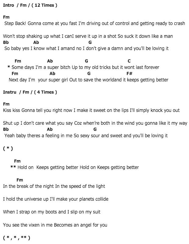 คอร์ดเพลง เนื้อเพลง Keeps Getting Better, คอร์ดเพลง Keeps Getting Better ของ Chirstina Aguilera, คอร์ดเพลงของ Chirstina Aguilera, เนื้อร้อง Keeps Getting Better Chirstina Aguilera, Keeps Getting Better คอร์ดง่าย ๆ, คอร์ด Keeps Getting Better ต้นฉบับ