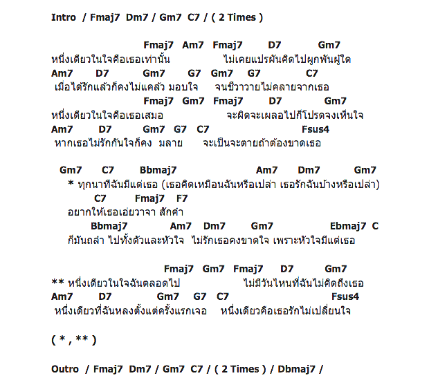 คอร์ดเพลง เนื้อเพลง หนึ่งเดียวคือเธอ, คอร์ดเพลง หนึ่งเดียวคือเธอ ของ เจมส์ จิรายุ, คอร์ดเพลงของ เจมส์ จิรายุ, เนื้อร้อง หนึ่งเดียวคือเธอ เจมส์ จิรายุ, หนึ่งเดียวคือเธอ คอร์ดง่าย ๆ, คอร์ด หนึ่งเดียวคือเธอ ต้นฉบับ