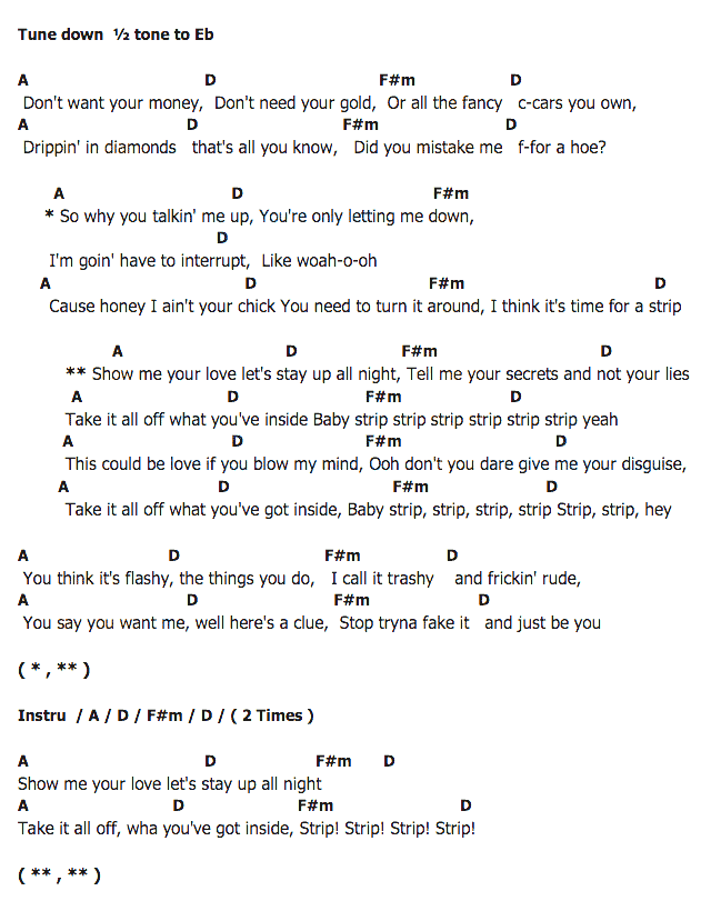 คอร์ดเพลง เนื้อเพลง Strip, คอร์ดเพลง Strip ของ Jessie J, คอร์ดเพลงของ Jessie J, เนื้อร้อง Strip Jessie J, Strip คอร์ดง่าย ๆ, คอร์ด Strip ต้นฉบับ