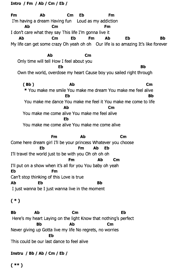 คอร์ดเพลง เนื้อเพลง Come Alive, คอร์ดเพลง Come Alive ของ Paris Hilton, คอร์ดเพลงของ Paris Hilton, เนื้อร้อง Come Alive Paris Hilton, Come Alive คอร์ดง่าย ๆ, คอร์ด Come Alive ต้นฉบับ