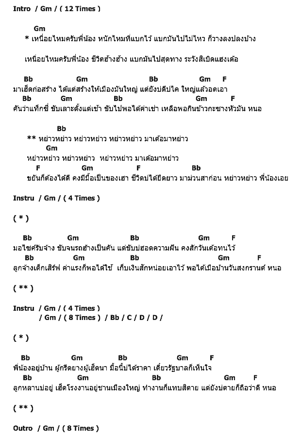 คอร์ดเพลง เนื้อเพลง เหนื่อยไหมครับพี่น้อง, คอร์ดเพลง เหนื่อยไหมครับพี่น้อง ของ พี สะเดิด, คอร์ดเพลงของ พี สะเดิด, เนื้อร้อง เหนื่อยไหมครับพี่น้อง พี สะเดิด, เหนื่อยไหมครับพี่น้อง คอร์ดง่าย ๆ, คอร์ด เหนื่อยไหมครับพี่น้อง ต้นฉบับ