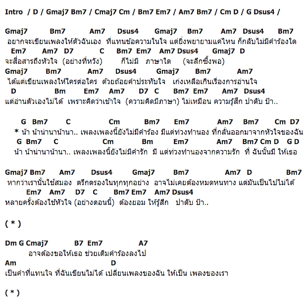 คอร์ดเพลง เนื้อเพลง เพลงของเรา, คอร์ดเพลง เพลงของเรา ของ เอิ้น พิยะดา, คอร์ดเพลงของ เอิ้น พิยะดา, เนื้อร้อง เพลงของเรา เอิ้น พิยะดา, เพลงของเรา คอร์ดง่าย ๆ, คอร์ด เพลงของเรา ต้นฉบับ