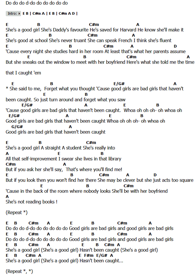 คอร์ดเพลง เนื้อเพลง Good Girls, คอร์ดเพลง Good Girls ของ 5 Seconds Of Summer, คอร์ดเพลงของ 5 Seconds Of Summer, เนื้อร้อง Good Girls 5 Seconds Of Summer, Good Girls คอร์ดง่าย ๆ, คอร์ด Good Girls ต้นฉบับ