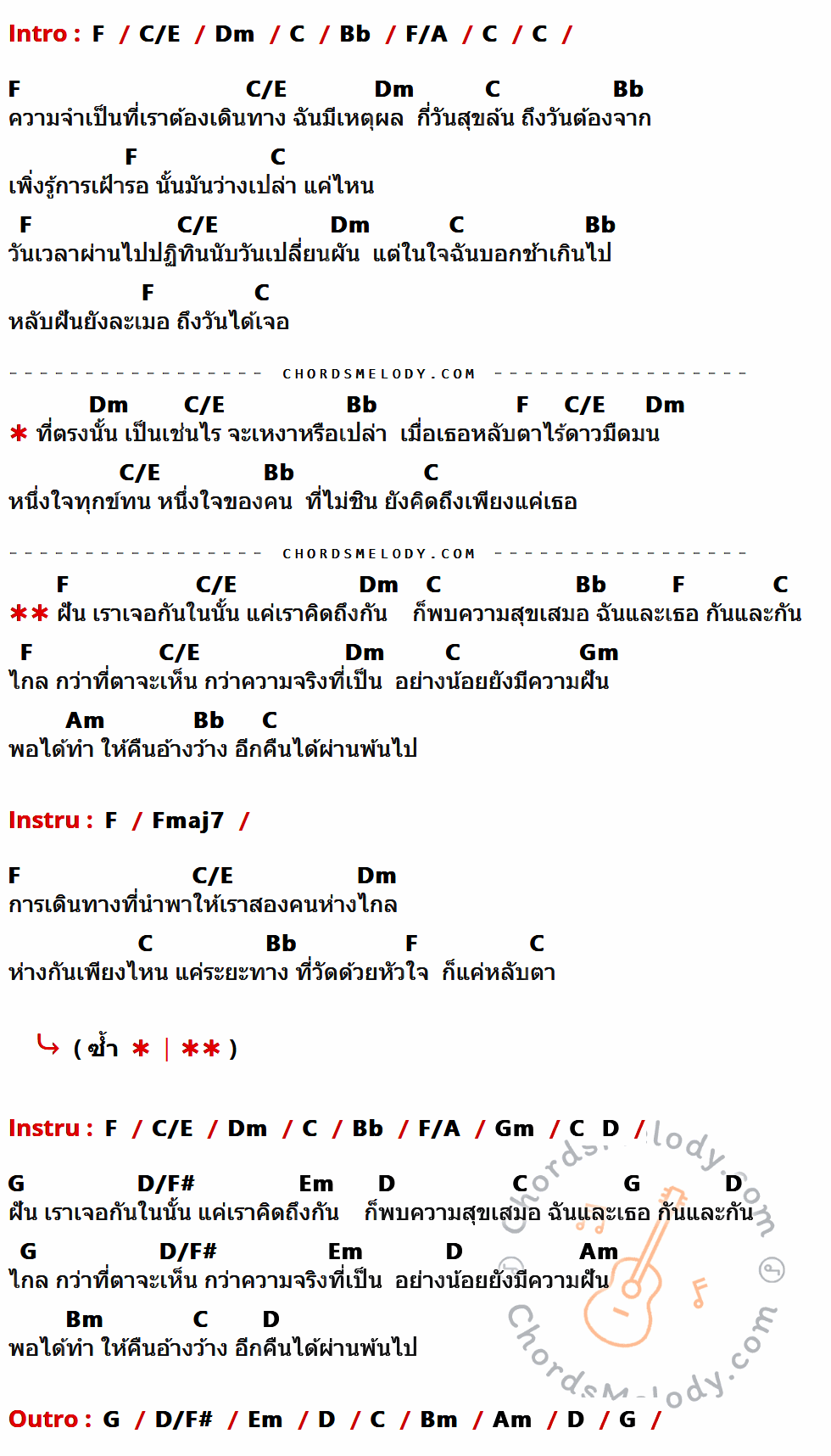 เนื้อเพลง ถ้าเรายังคิดถึงกัน ของ Blue shade มีคอร์ดกีต้าร์ ในคีย์ที่ต่างกัน C,G/B,Am,G,F,C/E,Dm,Em,Cmaj7,A,D,A/C#,Bm,F#m