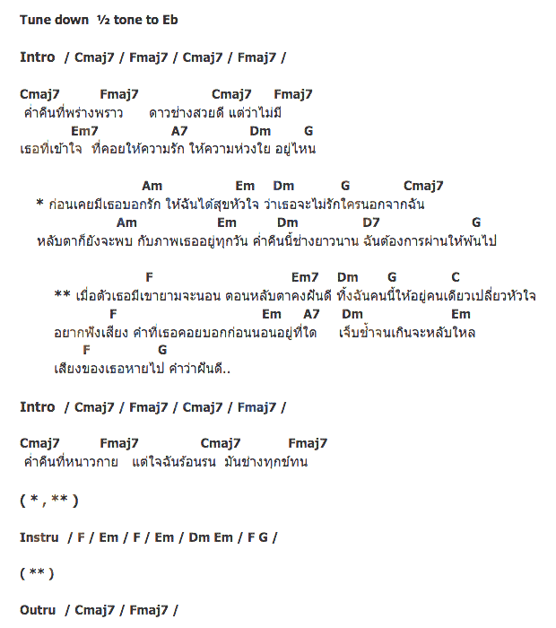 คอร์ดเพลง เนื้อเพลง ฝันดี, คอร์ดเพลง ฝันดี ของ So Cool, คอร์ดเพลงของ So Cool, เนื้อร้อง ฝันดี So Cool, ฝันดี คอร์ดง่าย ๆ, คอร์ด ฝันดี ต้นฉบับ