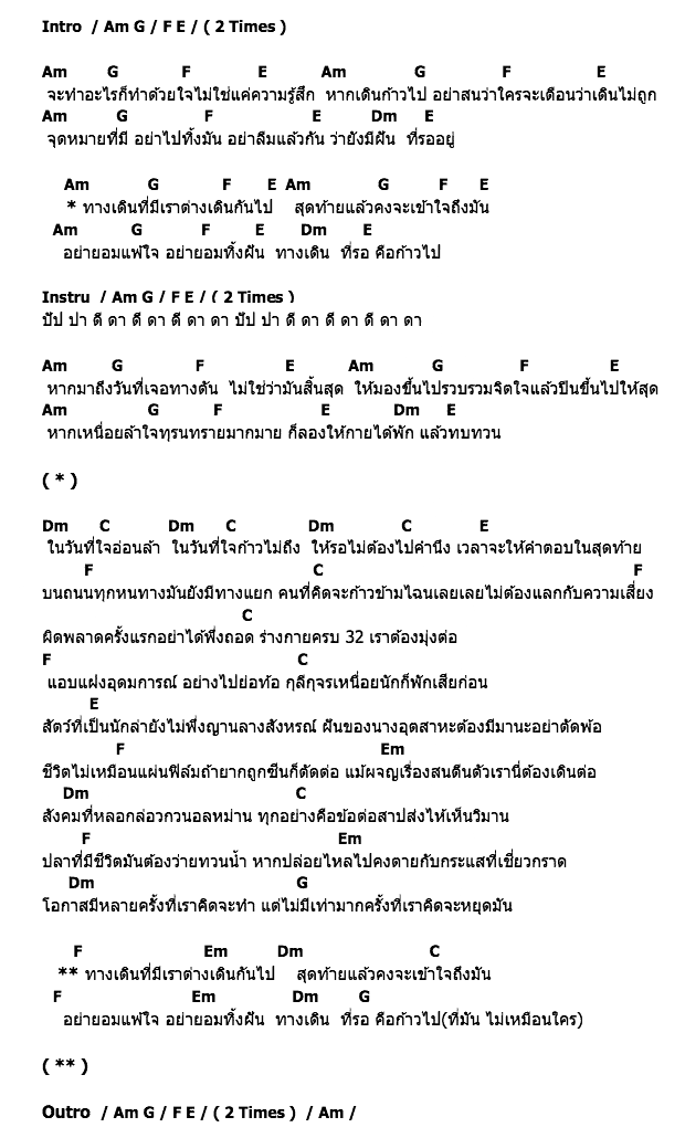 คอร์ดเพลง เนื้อเพลง ทางเดิน, คอร์ดเพลง ทางเดิน ของ วับแว๊บแวววาว, คอร์ดเพลงของ วับแว๊บแวววาว, เนื้อร้อง ทางเดิน วับแว๊บแวววาว, ทางเดิน คอร์ดง่าย ๆ, คอร์ด ทางเดิน ต้นฉบับ