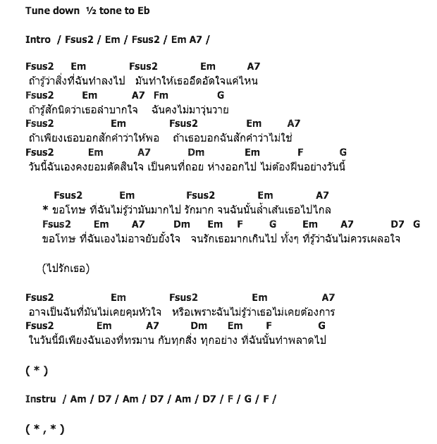 คอร์ดเพลง เนื้อเพลง ขอโทษที่รักเธอมากเกินไป, คอร์ดเพลง ขอโทษที่รักเธอมากเกินไป ของ สวย สโรชา, คอร์ดเพลงของ สวย สโรชา, เนื้อร้อง ขอโทษที่รักเธอมากเกินไป สวย สโรชา, ขอโทษที่รักเธอมากเกินไป คอร์ดง่าย ๆ, คอร์ด ขอโทษที่รักเธอมากเกินไป ต้นฉบับ