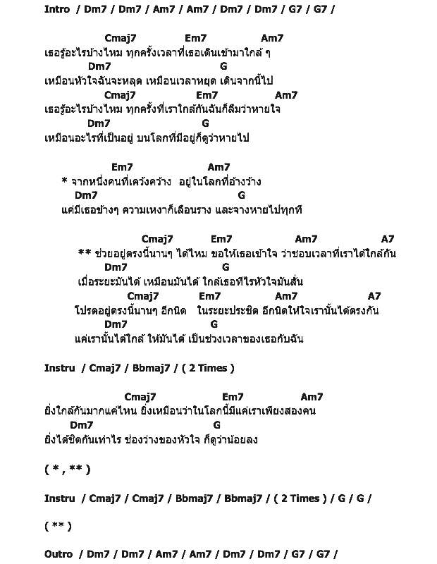 คอร์ดเพลง เนื้อเพลง ระยะประชิด, คอร์ดเพลง ระยะประชิด ของ ทิชา G-Twenty, คอร์ดเพลงของ ทิชา G-Twenty, เนื้อร้อง ระยะประชิด ทิชา G-Twenty, ระยะประชิด คอร์ดง่าย ๆ, คอร์ด ระยะประชิด ต้นฉบับ