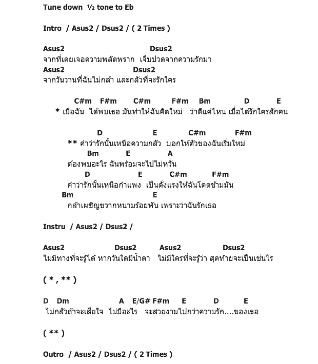 คอร์ดเพลง เนื้อเพลง รักเหนือความกลัว, คอร์ดเพลง รักเหนือความกลัว ของ สงกรานต์ รังสรรค์ (The Voice), คอร์ดเพลงของ สงกรานต์ รังสรรค์ (The Voice), เนื้อร้อง รักเหนือความกลัว สงกรานต์ รังสรรค์ (The Voice), รักเหนือความกลัว คอร์ดง่าย ๆ, คอร์ด รักเหนือความกลัว ต้นฉบับ