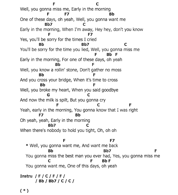 คอร์ดเพลง เนื้อเพลง Early In The Morning, คอร์ดเพลง Early In The Morning ของ Buddy Holly, คอร์ดเพลงของ Buddy Holly, เนื้อร้อง Early In The Morning Buddy Holly, Early In The Morning คอร์ดง่าย ๆ, คอร์ด Early In The Morning ต้นฉบับ