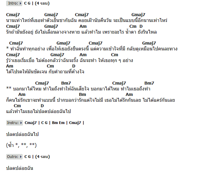 คอร์ดเพลง เนื้อเพลง Why (ไม่ปล่อยฉันไป), คอร์ดเพลง Why (ไม่ปล่อยฉันไป) ของ ยา ชัยยา อินทร์ตา, คอร์ดเพลงของ ยา ชัยยา อินทร์ตา, เนื้อร้อง Why (ไม่ปล่อยฉันไป) ยา ชัยยา อินทร์ตา, Why (ไม่ปล่อยฉันไป) คอร์ดง่าย ๆ, คอร์ด Why (ไม่ปล่อยฉันไป) ต้นฉบับ