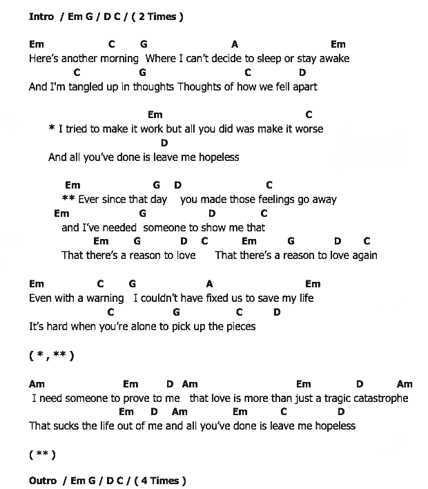 คอร์ดเพลง เนื้อเพลง Reason To Love (acoustic), คอร์ดเพลง Reason To Love (acoustic) ของ Our Last Night, คอร์ดเพลงของ Our Last Night, เนื้อร้อง Reason To Love (acoustic) Our Last Night, Reason To Love (acoustic) คอร์ดง่าย ๆ, คอร์ด Reason To Love (acoustic) ต้นฉบับ