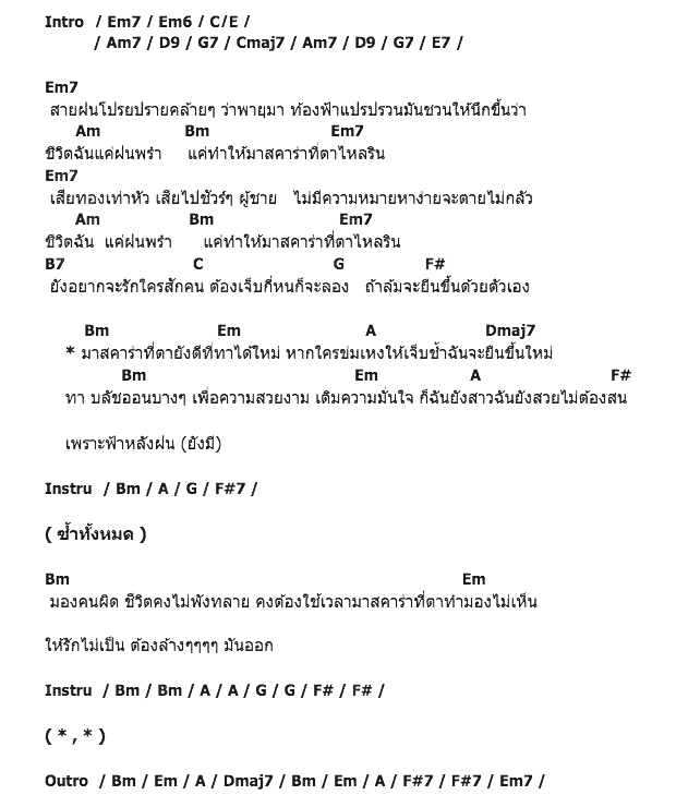 คอร์ดเพลง เนื้อเพลง Mascara, คอร์ดเพลง Mascara ของ พริกไทย, คอร์ดเพลงของ พริกไทย, เนื้อร้อง Mascara พริกไทย, Mascara คอร์ดง่าย ๆ, คอร์ด Mascara ต้นฉบับ