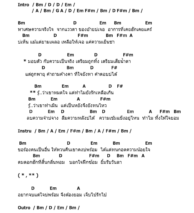 คอร์ดเพลง เนื้อเพลง รู้ว่าเขาหมดใจ ทำไมยังฮักเหลือเกิน, คอร์ดเพลง รู้ว่าเขาหมดใจ ทำไมยังฮักเหลือเกิน ของ ต่าย อรทัย, คอร์ดเพลงของ ต่าย อรทัย, เนื้อร้อง รู้ว่าเขาหมดใจ ทำไมยังฮักเหลือเกิน ต่าย อรทัย, รู้ว่าเขาหมดใจ ทำไมยังฮักเหลือเกิน คอร์ดง่าย ๆ, คอร์ด รู้ว่าเขาหมดใจ ทำไมยังฮักเหลือเกิน ต้นฉบับ