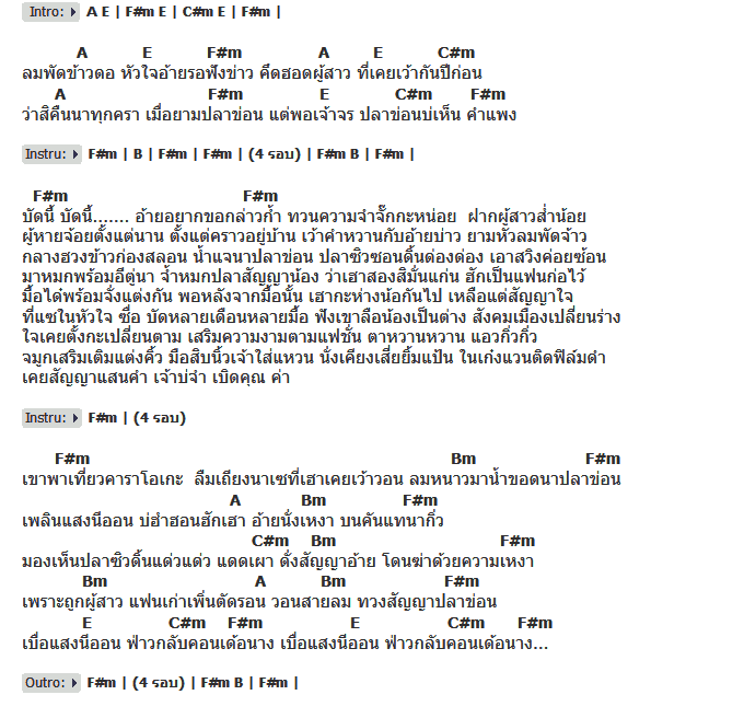 คอร์ดเพลง เนื้อเพลง สัญญาปลาข่อน, คอร์ดเพลง สัญญาปลาข่อน ของ ศร สินชัย, คอร์ดเพลงของ ศร สินชัย, เนื้อร้อง สัญญาปลาข่อน ศร สินชัย, สัญญาปลาข่อน คอร์ดง่าย ๆ, คอร์ด สัญญาปลาข่อน ต้นฉบับ