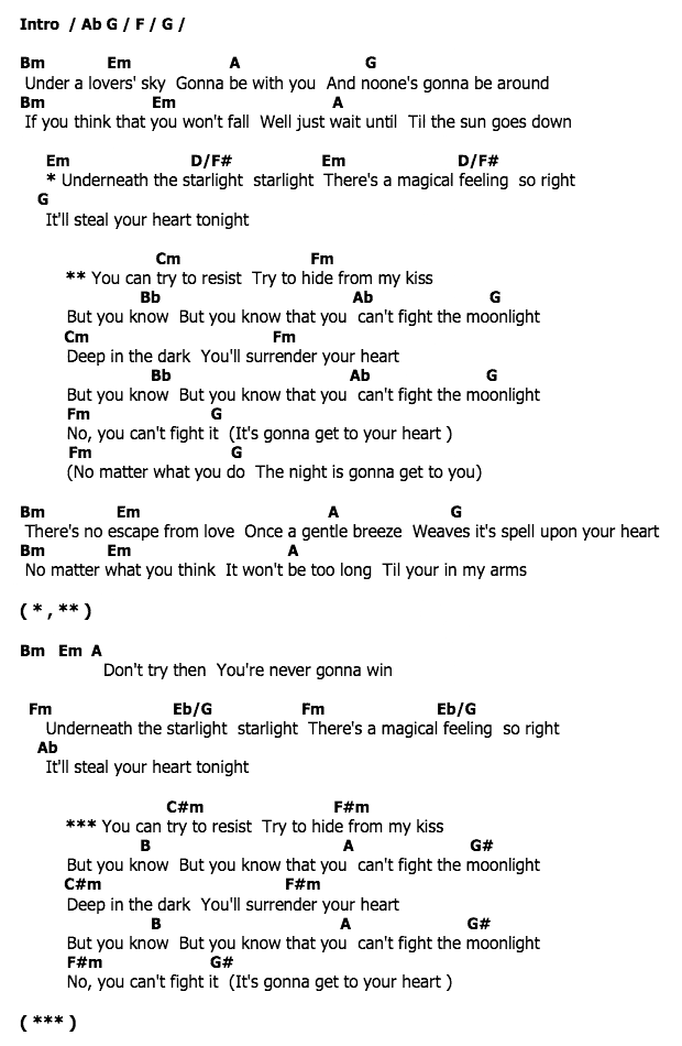 คอร์ดเพลง เนื้อเพลง Can't Fight The Moonlight, คอร์ดเพลง Can't Fight The Moonlight ของ LeAnn Rimes, คอร์ดเพลงของ LeAnn Rimes, เนื้อร้อง Can't Fight The Moonlight LeAnn Rimes, Can't Fight The Moonlight คอร์ดง่าย ๆ, คอร์ด Can't Fight The Moonlight ต้นฉบับ