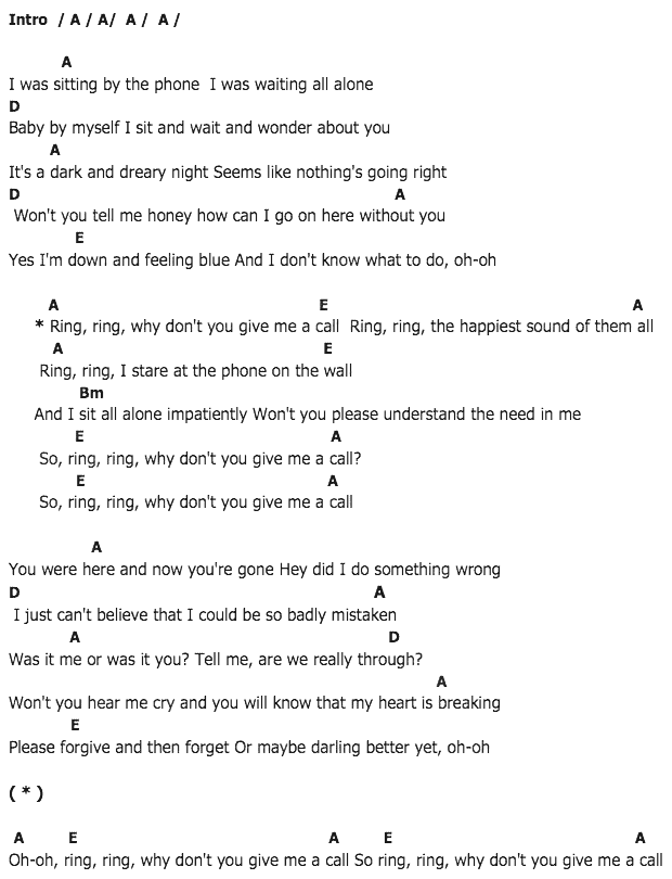 คอร์ดเพลง เนื้อเพลง Ring Ring, คอร์ดเพลง Ring Ring ของ ABBA, คอร์ดเพลงของ ABBA, เนื้อร้อง Ring Ring ABBA, Ring Ring คอร์ดง่าย ๆ, คอร์ด Ring Ring ต้นฉบับ