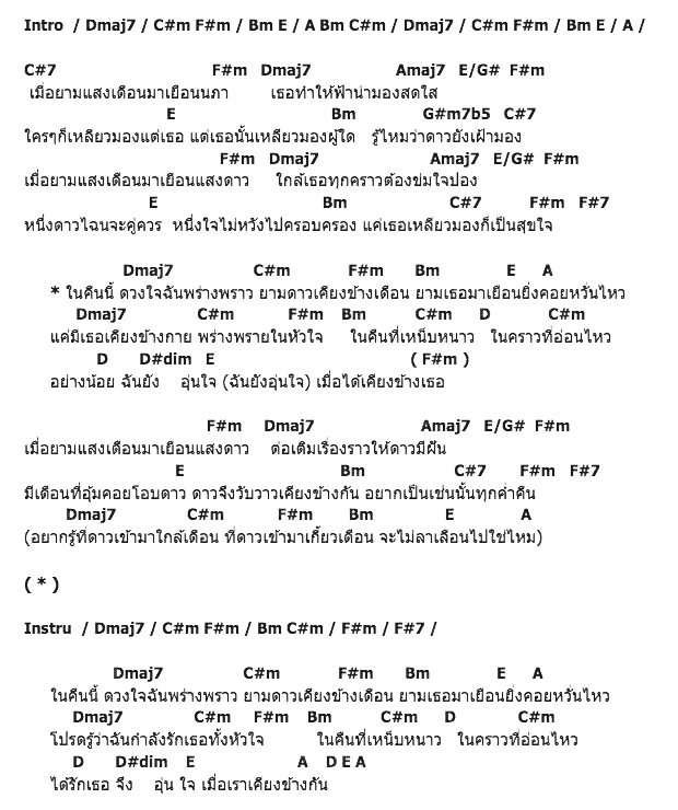 คอร์ดเพลง เนื้อเพลง ดาวเคียงเดือน, คอร์ดเพลง ดาวเคียงเดือน ของ แนน วาทิยา, คอร์ดเพลงของ แนน วาทิยา, เนื้อร้อง ดาวเคียงเดือน แนน วาทิยา, ดาวเคียงเดือน คอร์ดง่าย ๆ, คอร์ด ดาวเคียงเดือน ต้นฉบับ