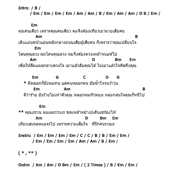 คอร์ดเพลง เนื้อเพลง เพราะคุณคนเดียว, คอร์ดเพลง เพราะคุณคนเดียว ของ บ่าววี, คอร์ดเพลงของ บ่าววี, เนื้อร้อง เพราะคุณคนเดียว บ่าววี, เพราะคุณคนเดียว คอร์ดง่าย ๆ, คอร์ด เพราะคุณคนเดียว ต้นฉบับ